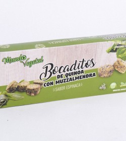 Bocaditos mundo vegetal Quinoa con muzzalmendra sabor espinaca 340 grs