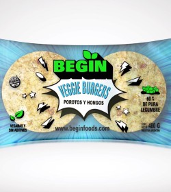 Begin Veggie Burgers - Porotos y Hongos - 4 x 120 grs (sin tacc)