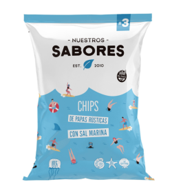 Chips de papas rusticas y sal Nuestros Sabores 80 grs (sin tacc)