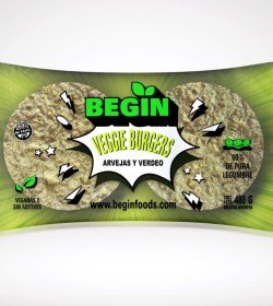 Begin Veggie Burgers - Arvejas y Verdeo - 4 x 120 grs (sin tacc)