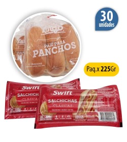 Pancho Corto Swift x 30 con Pan Fargo + 1 aderezo