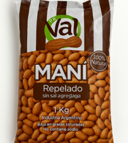 Maní Boliviano Repelado Tostado  SIN SAL 1kg (Sin tacc)