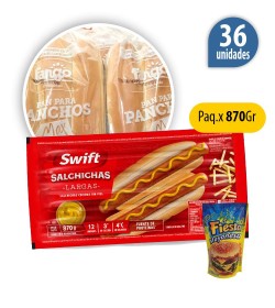 Pancho Largo Swift x36 con pan Fargo +1 aderezo