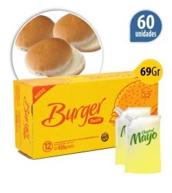 Medallones de caner vacuna Swift Burger 69Gr x60u s/ T.A.C.C + Pan + 2 aderezos