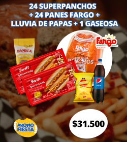 24 superpanchos + gaseosa