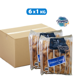 BASTONCITOS DE MERLUZA EMPANADOS PREFRITOS 6 KG - PAMPAFOOD