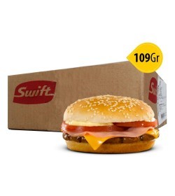 40 HAMBURGUESONES SWIFT 109GR + 20 PANES FARGO 5" + 84 FETAS DE CHEDDAR