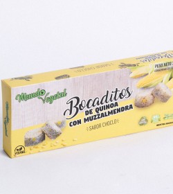 Bocaditos mundo vegetal quinoa con muzzalmendra sabor choclo 340grs