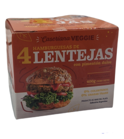 Caseriana Veggie hamburguesas de lentejas 4 U (puede cont. deriv. de leche)