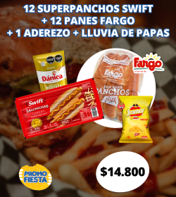 12 Superpanchos + papas