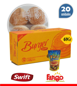 20 Burger Swift 69grs + 20 panes Fargo + Aderezo