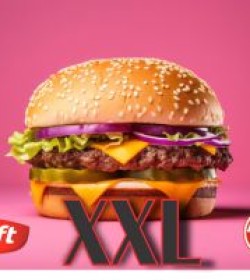 HAMBURGUESA XXL 185GR 100% SWIFT" X 12 UNIDADES + PAN