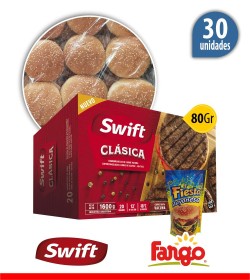 Swift 100% carne + Pan Fargo + Aderezos $3300