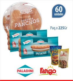 PANCHO CORTO PALADINI X 60U C/PAN FARGO + 2 ADEREZOS