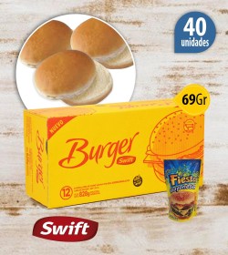 Hamburguesa Swift Burger x69 Grs x40u + Pan + 1 Aderezo