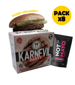 8 KarneVil Party + 8 panes veganos + not mayo 220cc