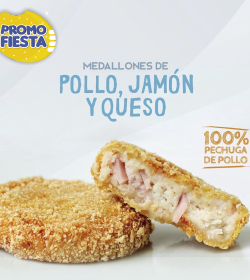 Medallones de pollo jamon y queso Promofiesta (8 unidades)