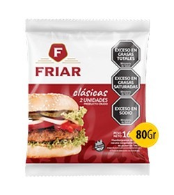 HAMBURGUESAS FRIAR 100% CARNE 80GR X40 UNIDADES + PANES + ADEREZO A ELECCION