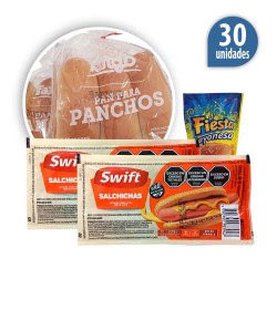 Pancho Corto Swift x 30 con Pan Fargo + 1 aderezo