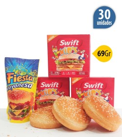Hamburguesa Swift kids x69 Grs x 30u + fargo + 1aderezo