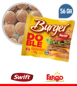30 Swift Doble Burger 55 grs + 30 panes Fargo + Aderezo