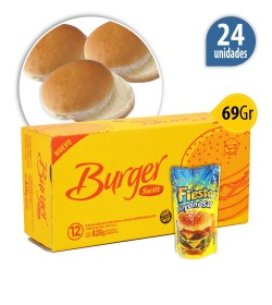 Hamburguesa Swift Burger 69 Grs x 24u + Pan + 1 aderezo