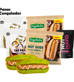 12 hot Dogs Vegetalex + 12 Panes Pan Factory + Not Mayo x 220 cc