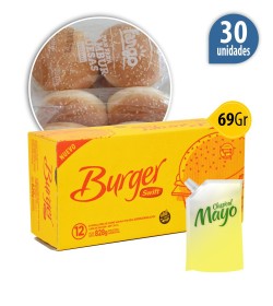 Medallón de carne vacuna Swift Burger 69Grs x30u + Pan Fargo + 1 aderezo