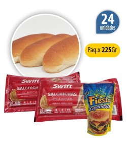 Pancho Corto Swift x 24 con Pan  + 1 aderezo