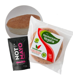 8 Hamb. Veggieland + 8 panes veganos + not mayo 200cc