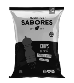 Chips de Papas & Pimienta Negra Nuestros Sabores x 80 gr (sin tacc)
