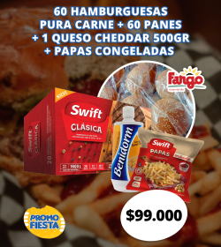 60 Parrilleras con papas y cheddar
