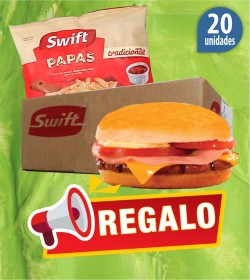 Hamburguesón Swift 109 Grs x 20  Pan + 1 aderezo + REGALO
