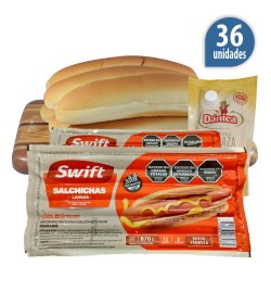 Pancho Largo Swift x 36 con pan Don Rufino + 1 aderezo
