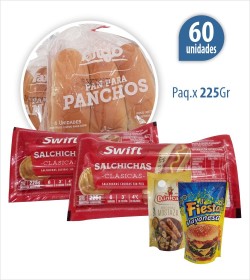 Pancho corto Swift x 60u + pan Fargo + 2 aderezos