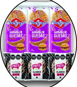 24 HAMBURGUESAS PATY CLASICO 80Gr + PAN + ADEREZO